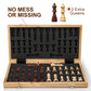 Magnetic Chess Set for Adults & Kids, 15.4 inch Wooden Folding Chess Boards, Handcrafted Portable Travel Chess Game with Pieces Storage Slots, 2 Extra