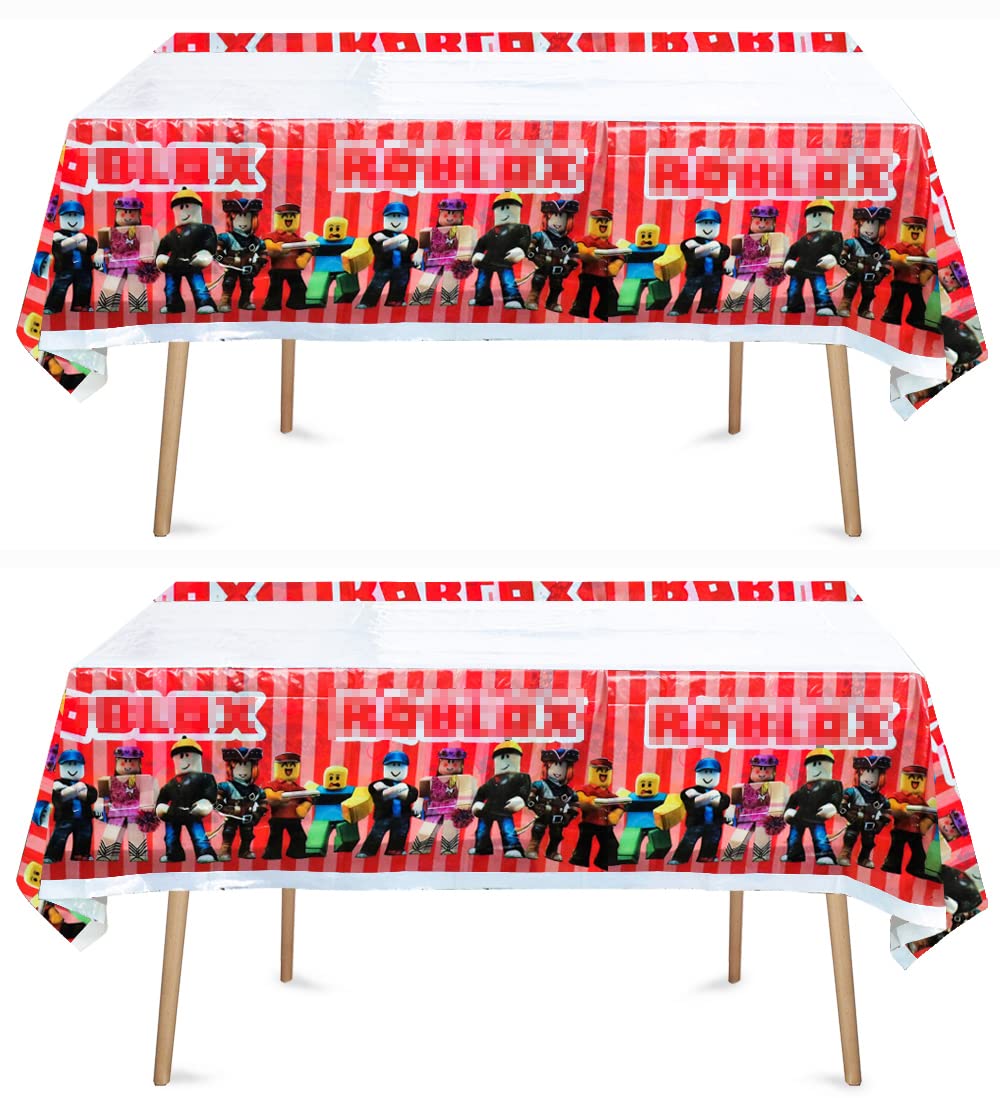 Ananju 2pcs Kids Cartoon Birthday Party Tablecloth Table Cover,Kids Cartoon Birthday Supplies Decorations (70'' x 42'') (2pcs)