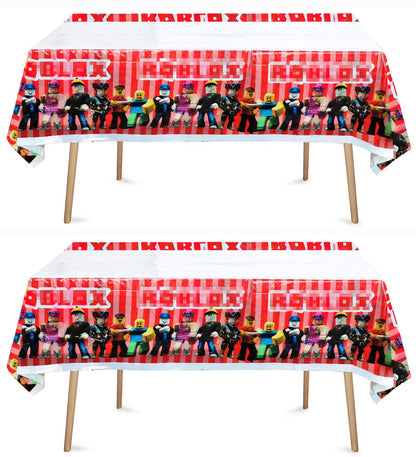 Ananju 2pcs Kids Cartoon Birthday Party Tablecloth Table Cover,Kids Cartoon Birthday Supplies Decorations (70'' x 42'') (2pcs)