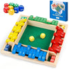 Shut The Box Game Dice Game, 2-4 Player Math Learning Toy for Adult Kids 5-7 8-12, Educational Wooden Board Tabletop Game with 8 Dice for Family