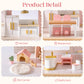 ROBUD Wooden Dollhouse Furniture Set, 28 Pcs Doll House Accessories, Miniature Furniture Including 6 Room Kits, Pretend Play Toys, Gift for Boys
