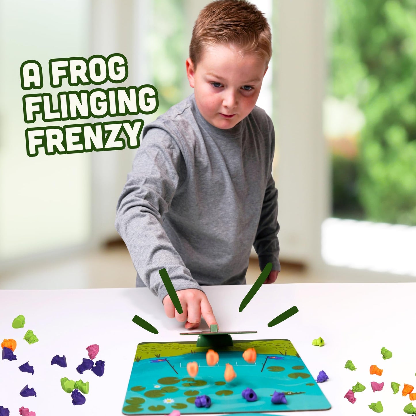 Frogs on Logs - A Fast-Paced Frog-Launching Board Game for Kids & Families - Match, Aim & Launch Frogs - 2-4 Players, Ages 8+ - Fun Family Game