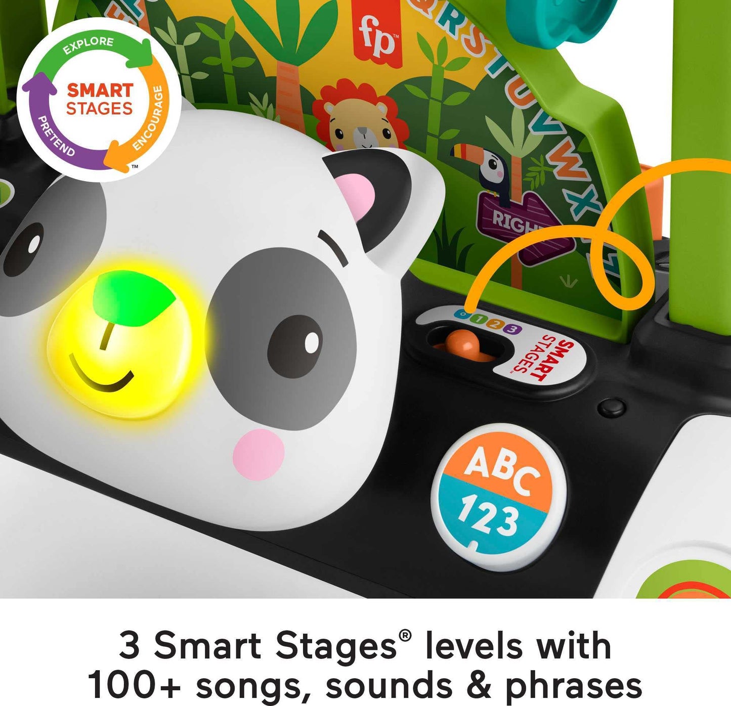 Fisher-Price 2-Sided Steady Speed Panda Walker Musical Push Toy