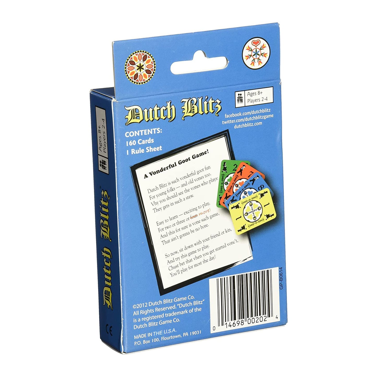 Dutch Blitz Expansion Pack - 4 New Card Colors - 160 Cards for 4 Players