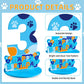 Dog Paw Birthday Party Decorations, Dog Paw Birthday Number Sign Centerpiece, 3rd Table Topper Wooden Centerpiece for Dog Theme 3rd Birthday Supplies