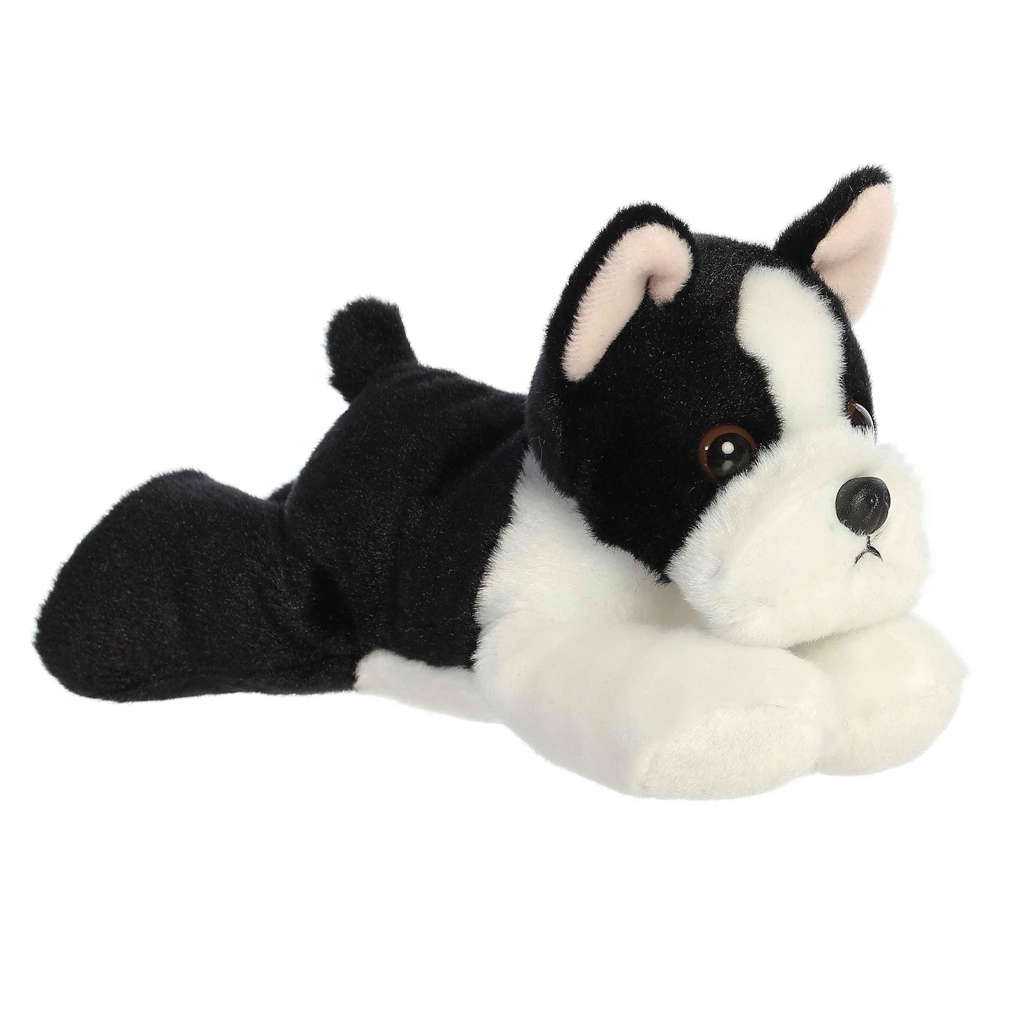 Aurora® Adorable Mini Flopsie™ Eva Boston Terrier™ Stuffed Animal - Mini Companions Ready for Playful Adventures - for Kids All Ages, Toddlers