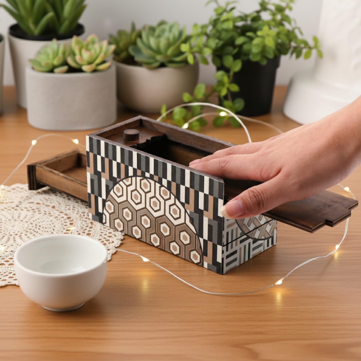 Enigma Decode Secret Puzzle Box Money and Gift Card Holder Magic Trick Lock