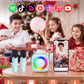 Mini Karaoke Machine, Portable Bluetooth Speaker with 2 Wireless Microphones for Kids & Adults, Karaoke Microphone with LED Lights, Gifts for Girls &