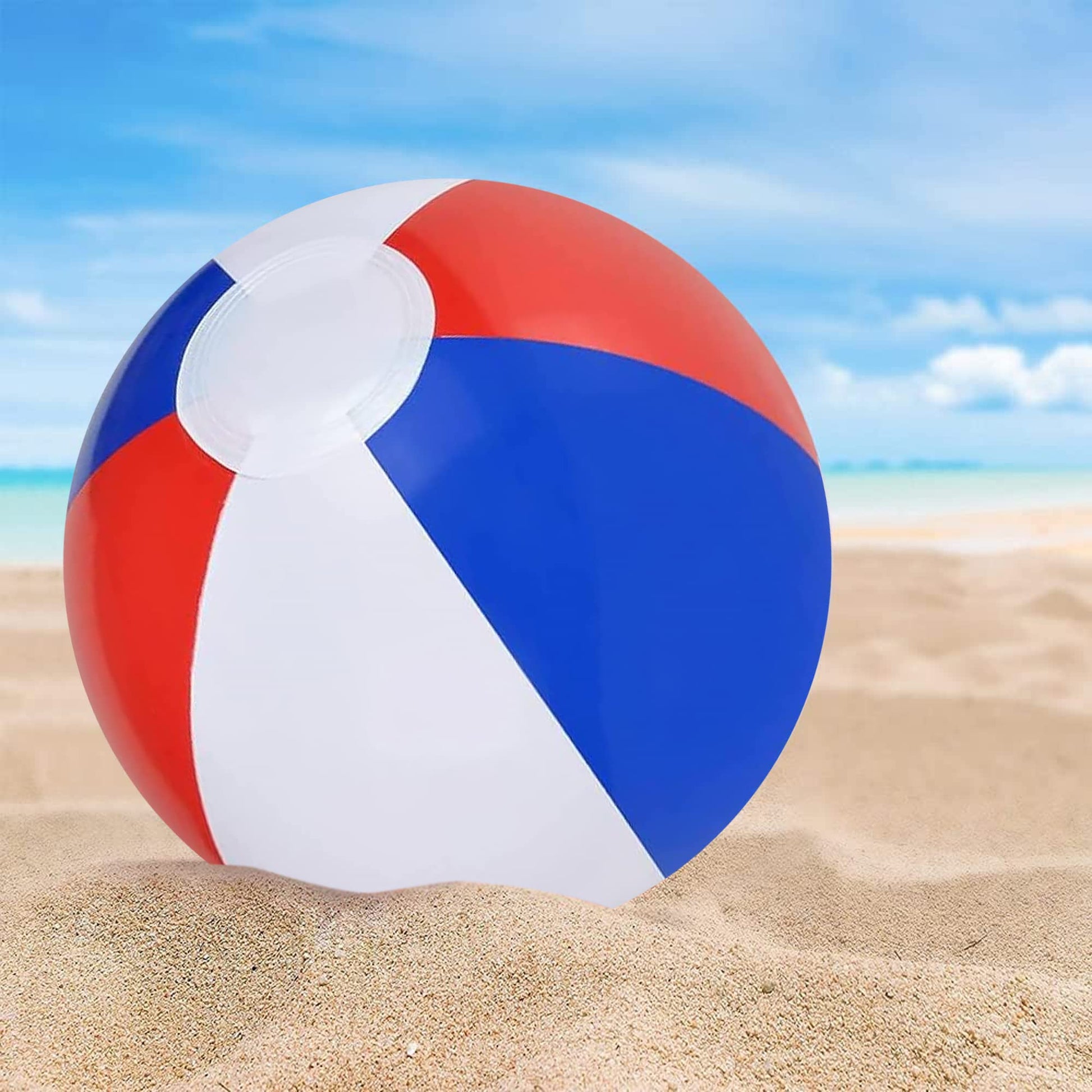ArtCreativity 12 Pack 8" Patriotic Beach Balls for Kids, Inflatable Summer Toys for Boys and Girls, Red White and Blue Balls, July 4th Pool Party