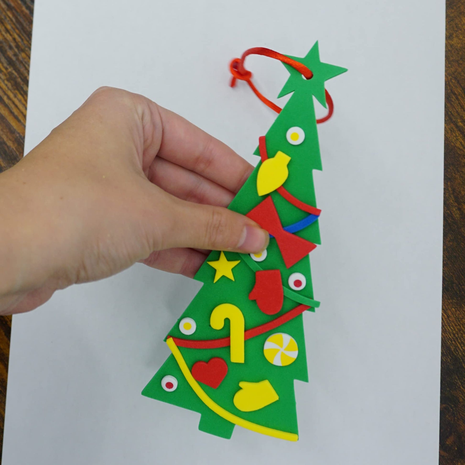 4E's Novelty 24 Pack Christmas Tree Ornament Craft for Kids, 516Pcs Bulk Foam Self Adhesive Individually Wrapped, Christmas Crafts for Kids Ages 4-8