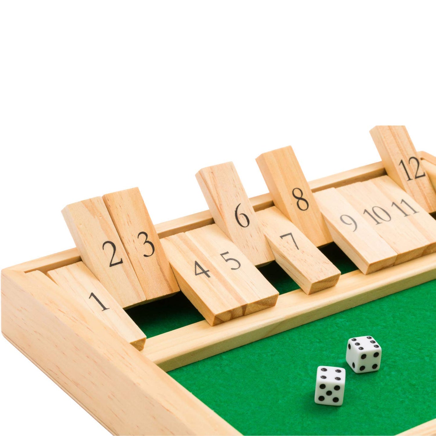 Regal Games Shut The Box - Fun Table Math Game with Wooden Board for Adults & Kids - 12 Spots Dice Game with 2+ Player Games - Ideal for Game Night