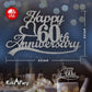 Happy 60 Anniversary Cake Topper Silver Glitter, Wedding Anniversary Party Decoration Ideas, Premium Quality, Sturdy Doubled Sided Glitter, Acrylic