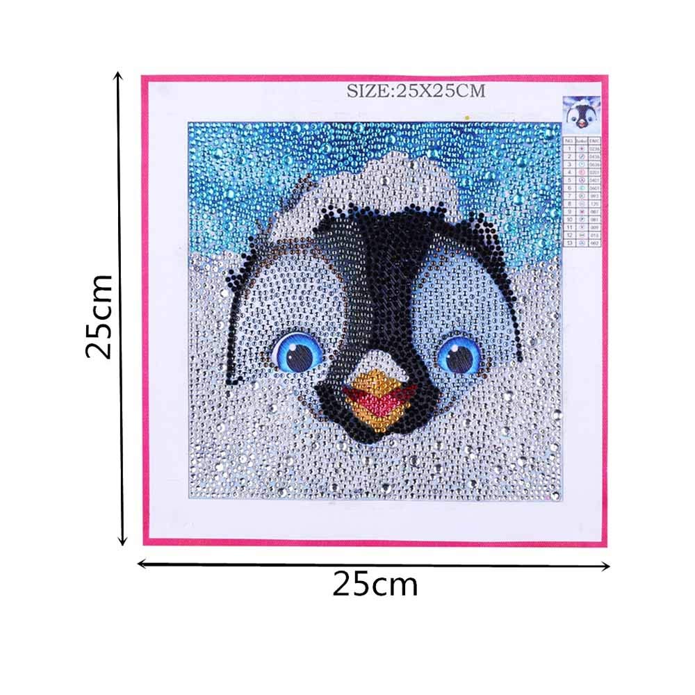 5D Diamond Painting Kits for Kids Full Drill Painting by Number Kits DIY Mosaic Making Arts Crafts supplies for Children's Gifts (Penguin)