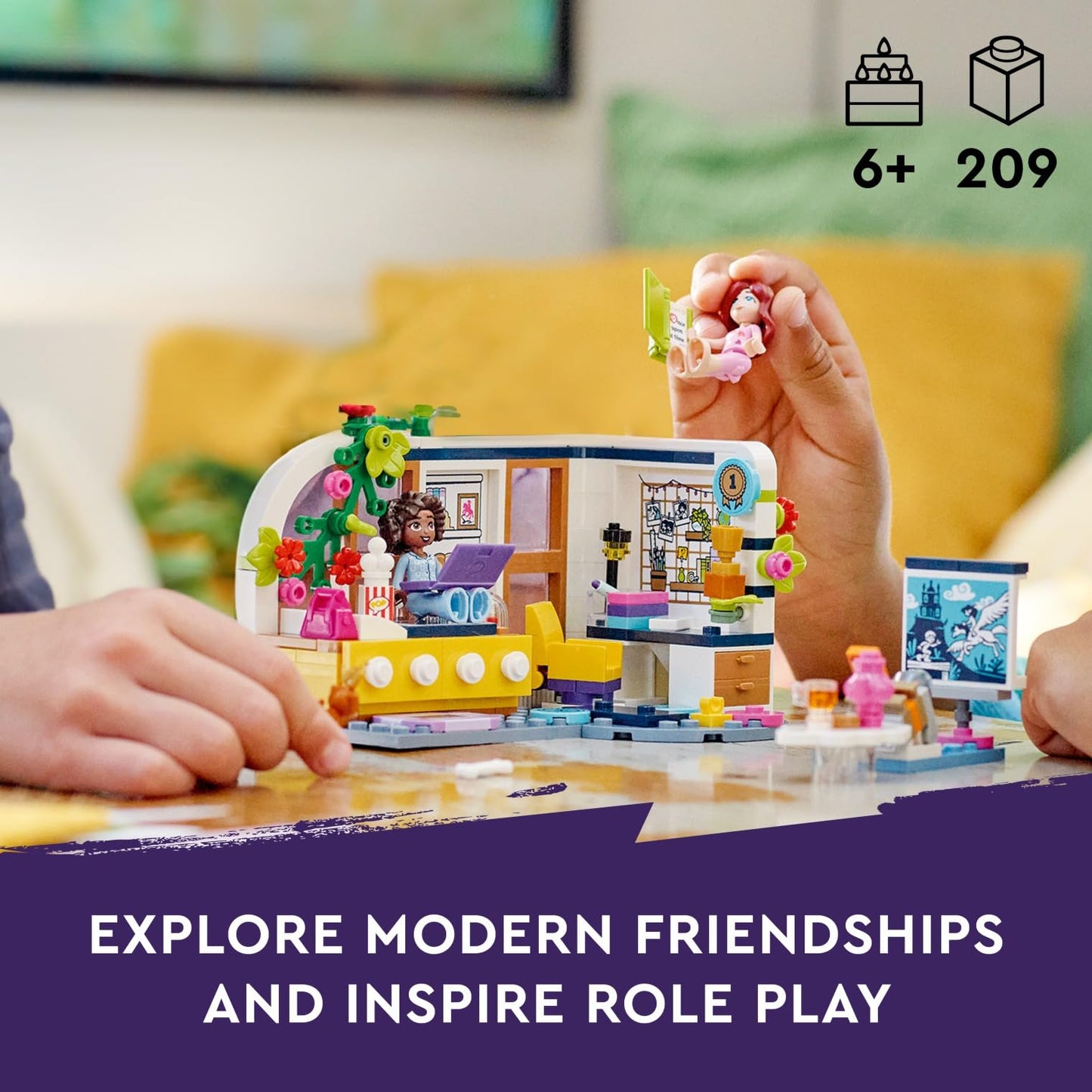 LEGO Friends Aliya's Room Building Set 41740 Collectible Toy Set, Pretend Play Mini Sleepover Party Bedroom Playset, Great Gift for Girls Boys Kids