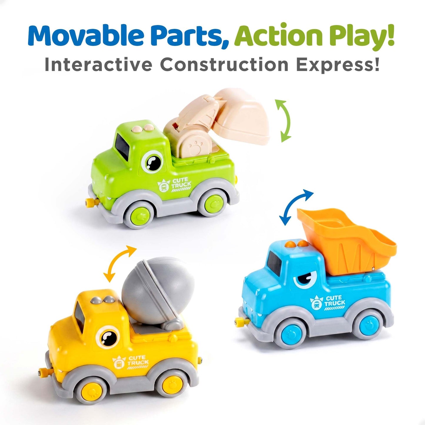 iPlay, iLearn Toddler Train Toy Set for Ages 1-3, 2-4, Kids Electronic Steam Train Tracks, Magnetic Construction Trucks, Light Sound Musical Choo Choo
