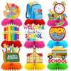 Back to School Table Decorations 9 PCS, Back to School Honeycomb Centerpiece Table Toppers - Back to School Party Supplies Perfect for Classroom