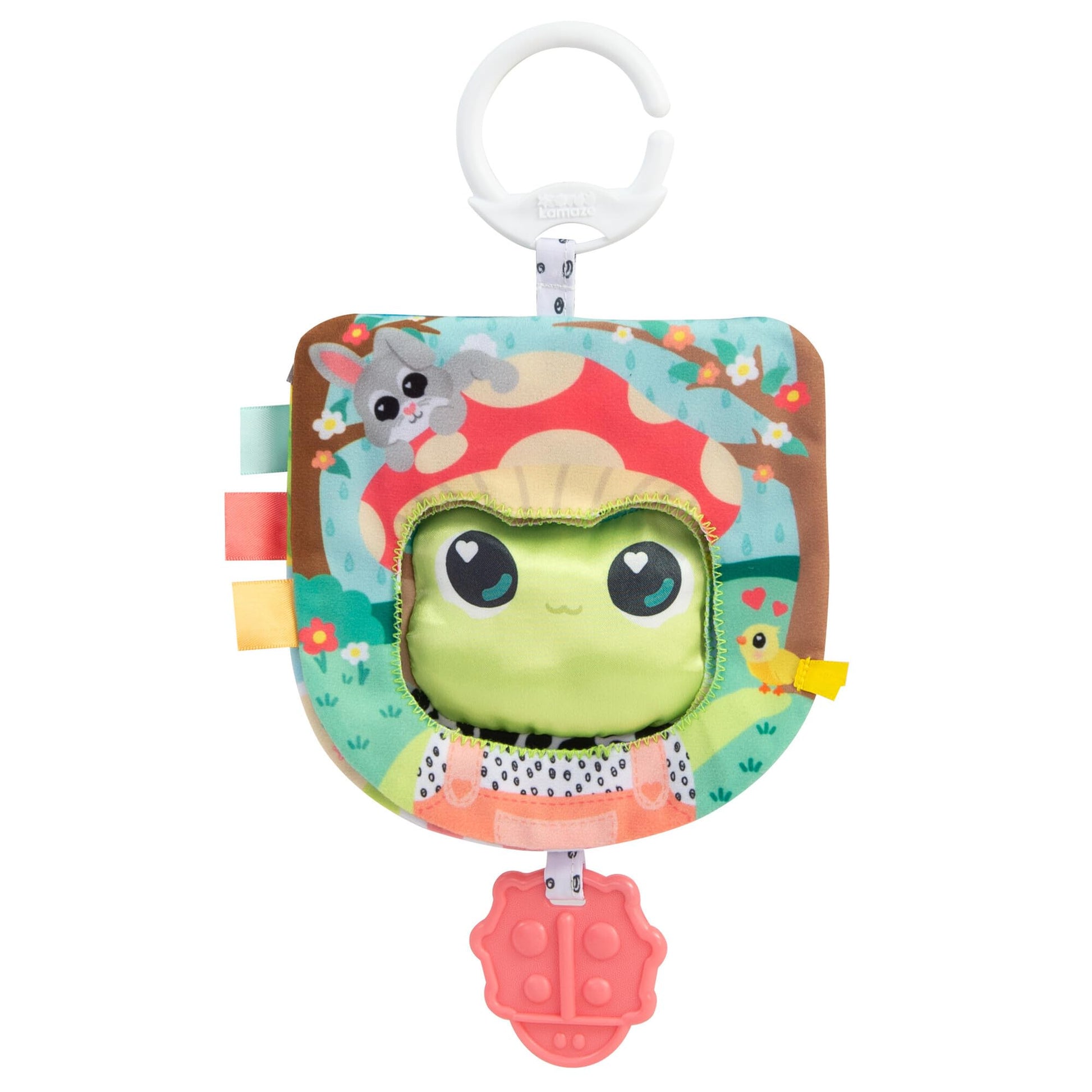 Lamaze Finlee’s Look Book - Interactive Crinkle Book for Sensory and Developmental Play - Clip on for Stroller, Car Seat or Diaper Bag - High Contrast