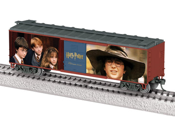 Lionel Harry Potter and The Sorcerer's Stone HO Gauge Model Train Boxcar - Railroad Train Car with Movie Scene Graphics, Metal Wheels, Opening Doors