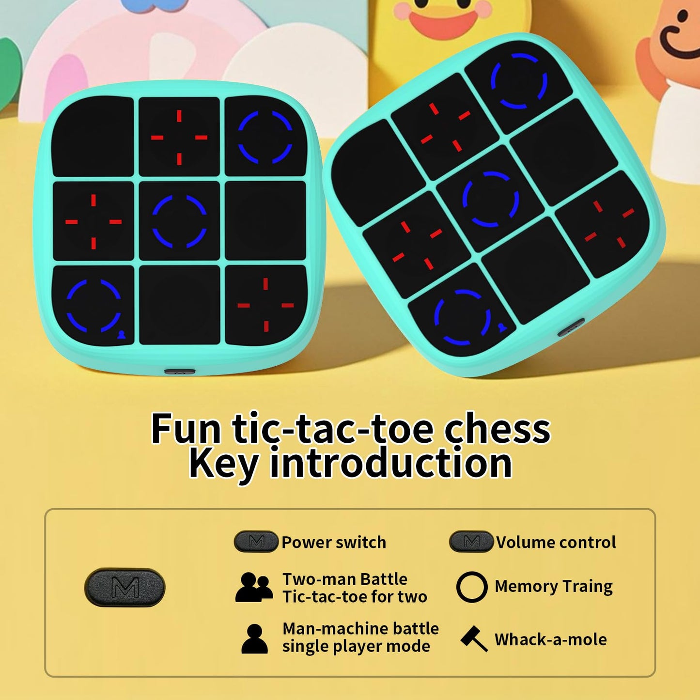 Museloong 4-in-1 Portable Electronic Tic-Tac-Toe Handheld Game, Puzzle Game for Children and Adults, Memory-Training Toy, Fun for Parent-Child Sharing