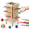 Pinshoon Montessori Game Wooden Board Game, Multiplayer for Kids 4-8, Math Educational, Fine Motor Skill Toy for Girls Boys, Classic Fun Games for Age