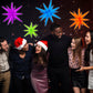 14PCS Glow in The Dark Neon Star Balloons Kit 7 Colors 27in Party