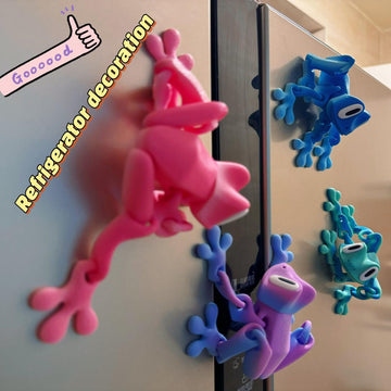 3D Printed 7.92-inch Magnet Frog Toy, Articulated 3D Printed Animals Toys, Can be Used for Refrigerator/Car Decoration. (Cyan)