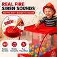 Kiddey Fire Truck Play Tent for Kids - Firetruck Tents with Sirens and Fireman Sound Button for Girls, Boys, & Toddlers Gifts - Red Fire Engine Pop Up