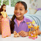Mattel Disney Princess Belle Tea Time Fashion Doll & Playset with Tea Cart, 3 Character Friends and Food Accessories
