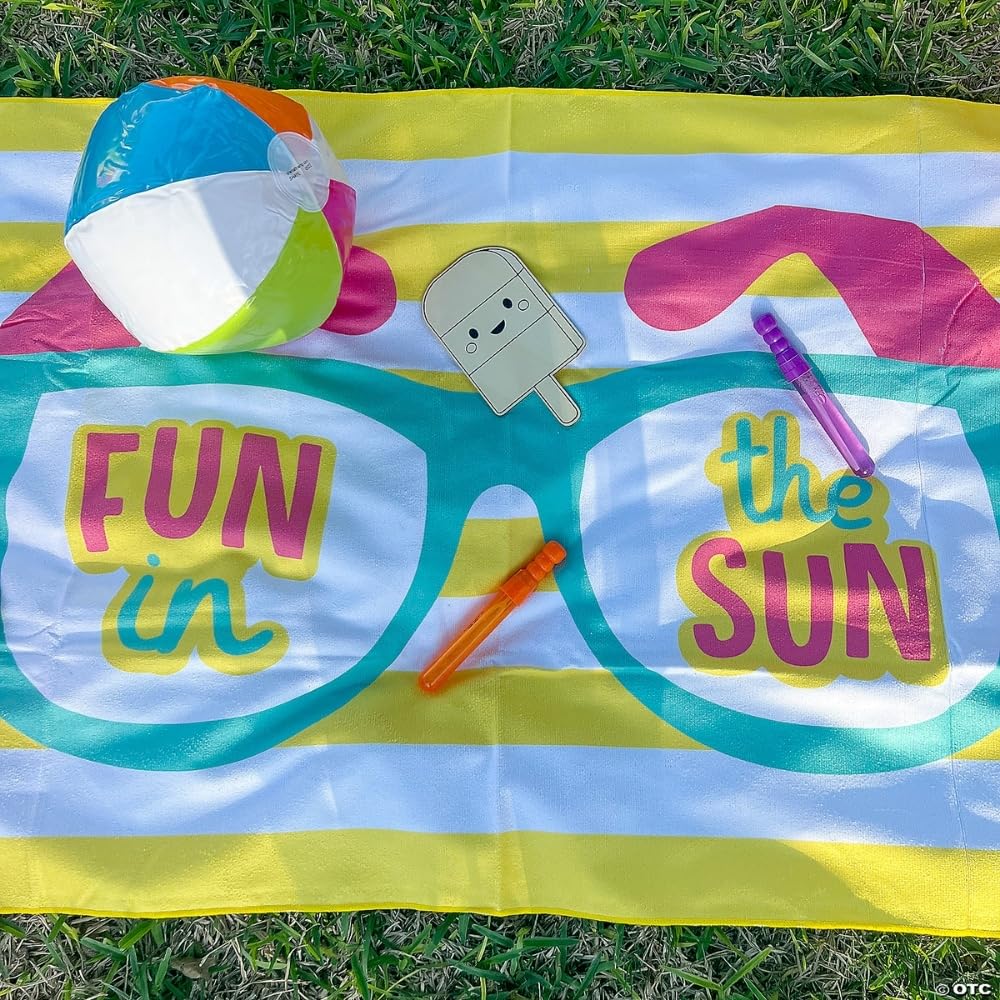 Fun Express - "Brights 14"" Beach Balls for Spring - Toys - Inflates - Beach Balls - Spring - 12 Pieces