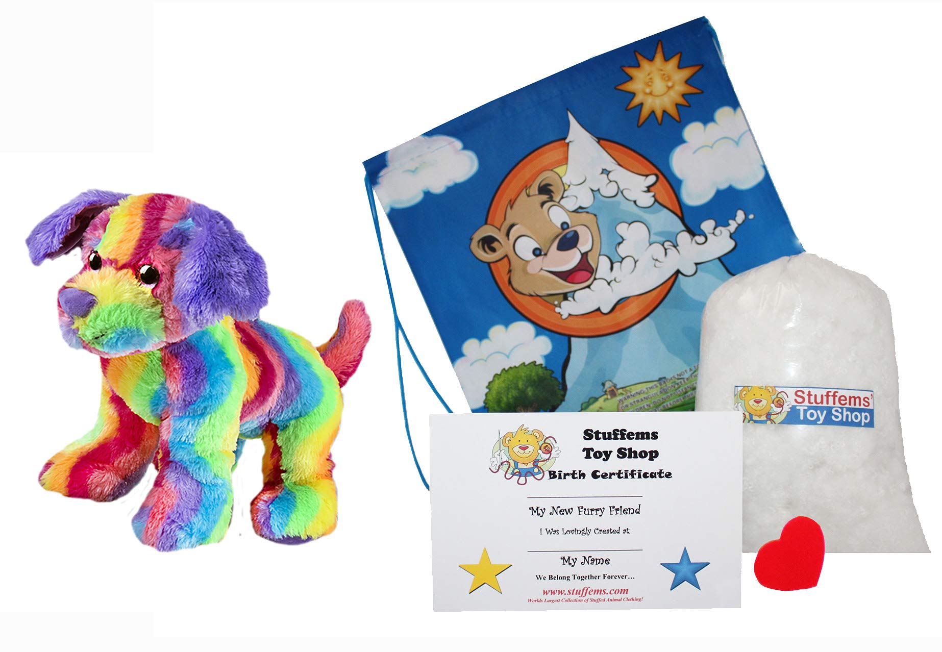 Make Your Own Stuffed Animal Candy The Dog 16" - No Sew - Kit with Cute Backpack!