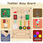 Falecha Busy Board Montessori Toys for 1 Year Old Led Button Push Toys Light Switch Preschool Learning Wooden Sensory for Toddlers 1-3 Baby Gifts