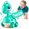 CubicFun Touch & Go Crawling Dinosaur Toy with Music, Lights & Obstacle Avoidance, 1 Year Old Boy Girl Gifts, Interactive Tummy Time Toy for 12 Month