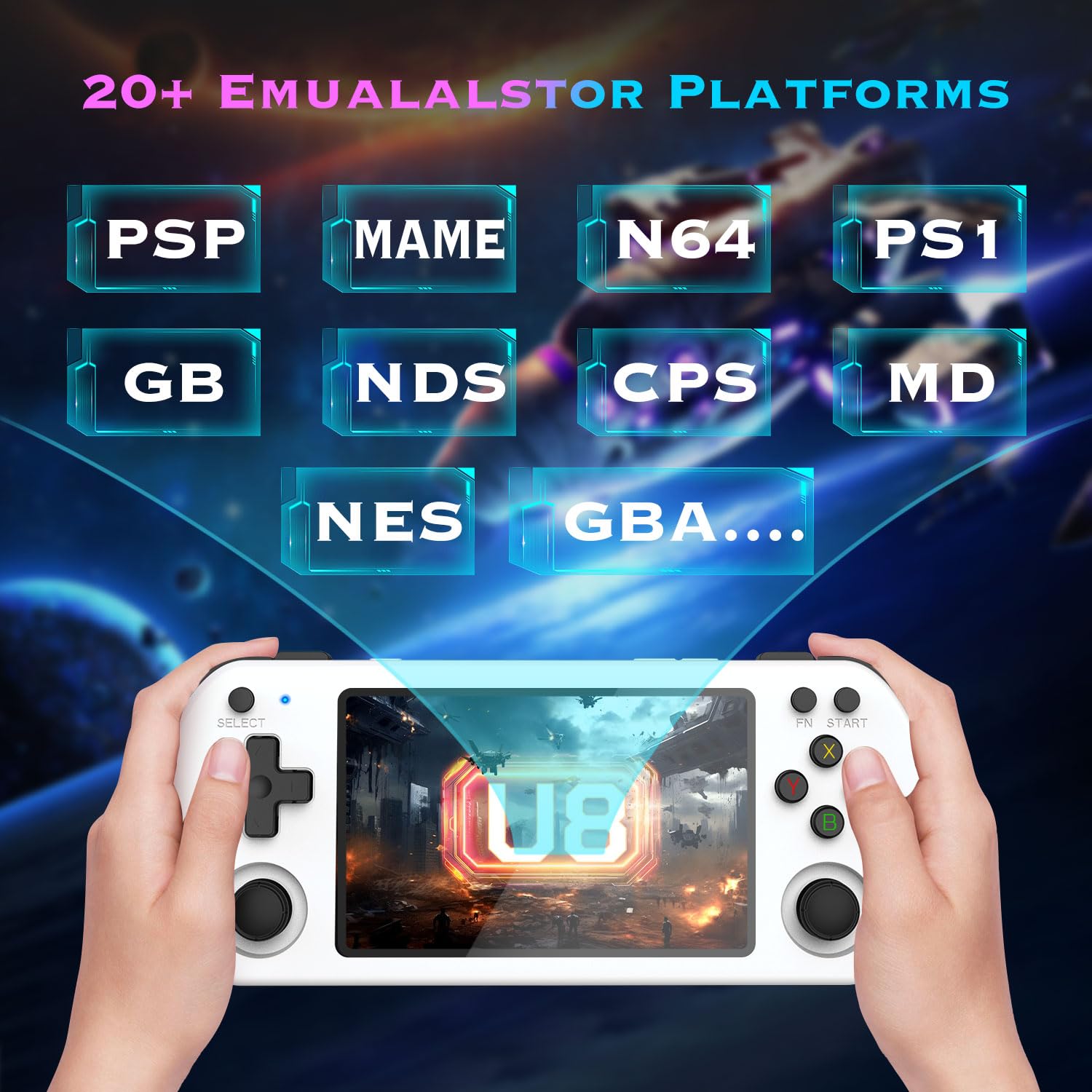 U8 Retro Handheld Game Console with 15,000+ Classic Games?4.0 - Inch IPS Screen?64G Dual TF Card?Powerful 3500 mAh Battery - Portable Gaming Device