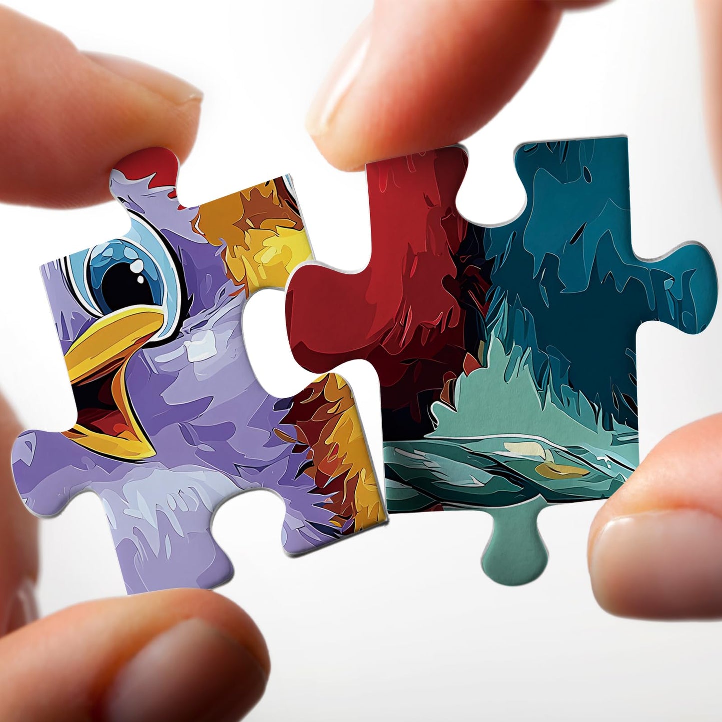 Larkipuzz Colorful Cute Bird Puzzles for Adults 1000 Pieces, Funny Pretty Chicken Jigsaw Puzzles, Art Challenging Animal Puzzle
