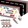 XXDecor 3 Pcs Race Car Birthday Tablecloths - Racing Car Disposable Plastic Table Cloth Checkered Flag Table Covers Party Favors for Baby Shower Boys