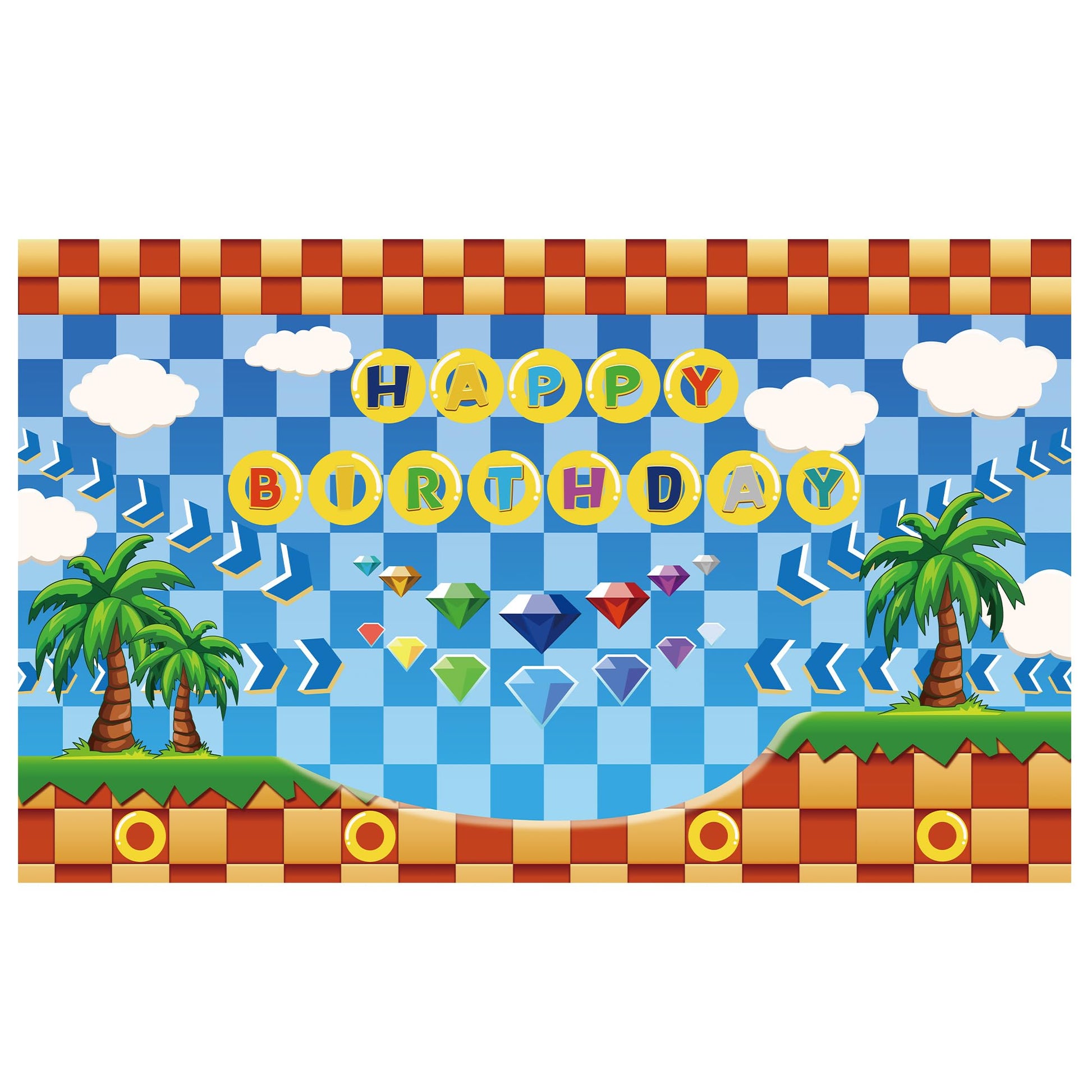 Happy Birthday Banner Decorations, 70.8x43.3 inch Cartoon themed Background, Perfect for Birthday Baby and Kids Party Supplies