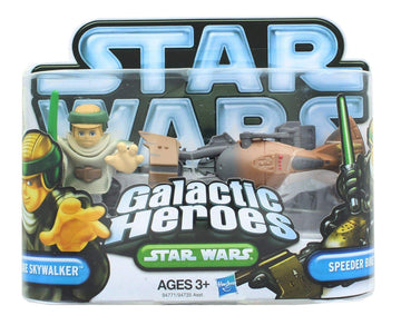 STAR WARS Galactic Heroes Mini Figure 2 Pack - Luke Skywalker & Speeder Bike