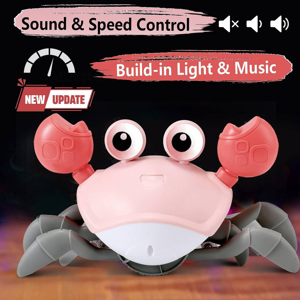 control future Baby Girl Toys Tummy Time: Pink Crawling Crab Babies Montessori Toy Learning 36 Months 3 Year Old Birthday Infant Girls Valentines