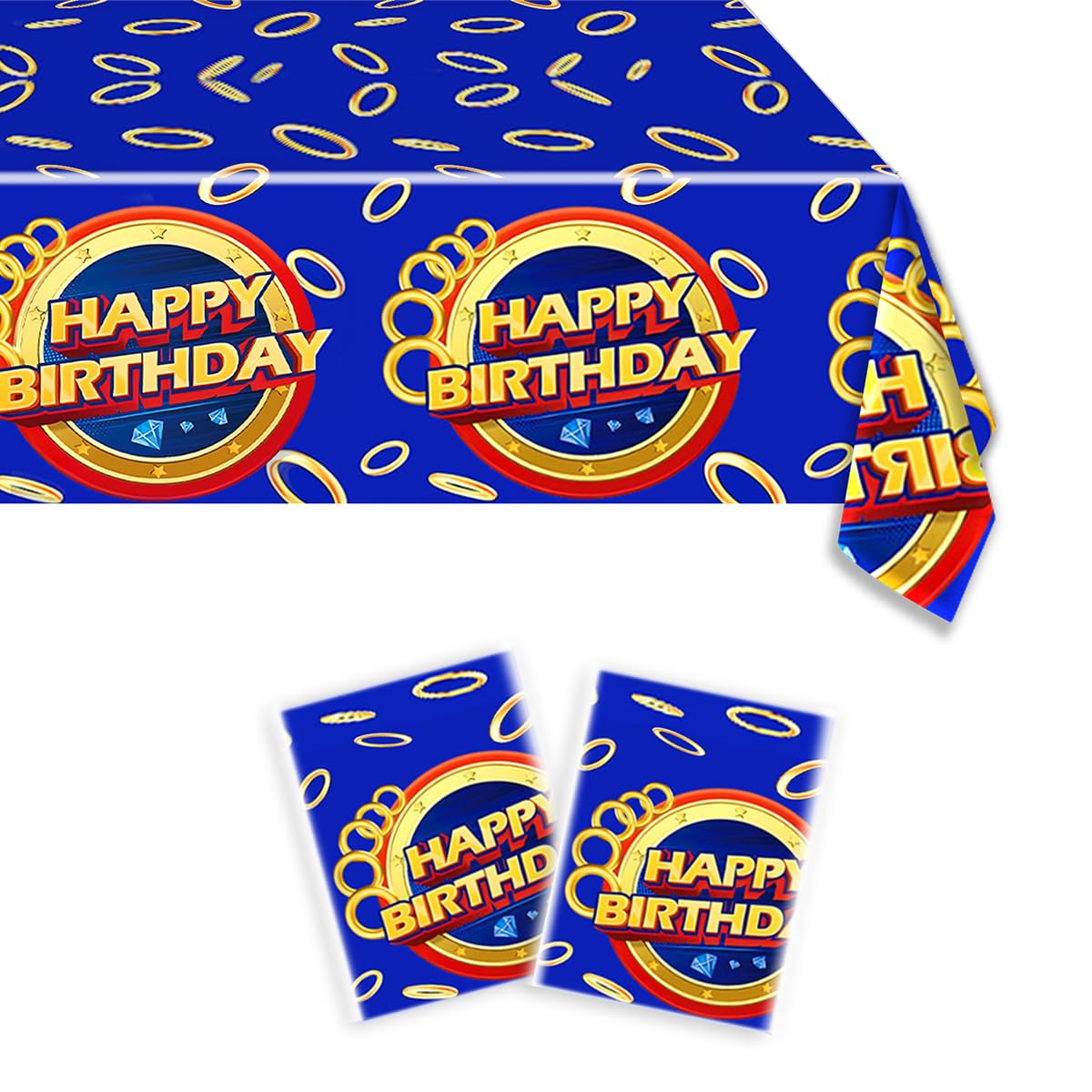 SHONHONG 2pcs Blue Hedgehog Party Tablecloth 42 * 71inch,Hedgehog Theme Birthday Party Decoration Supplies