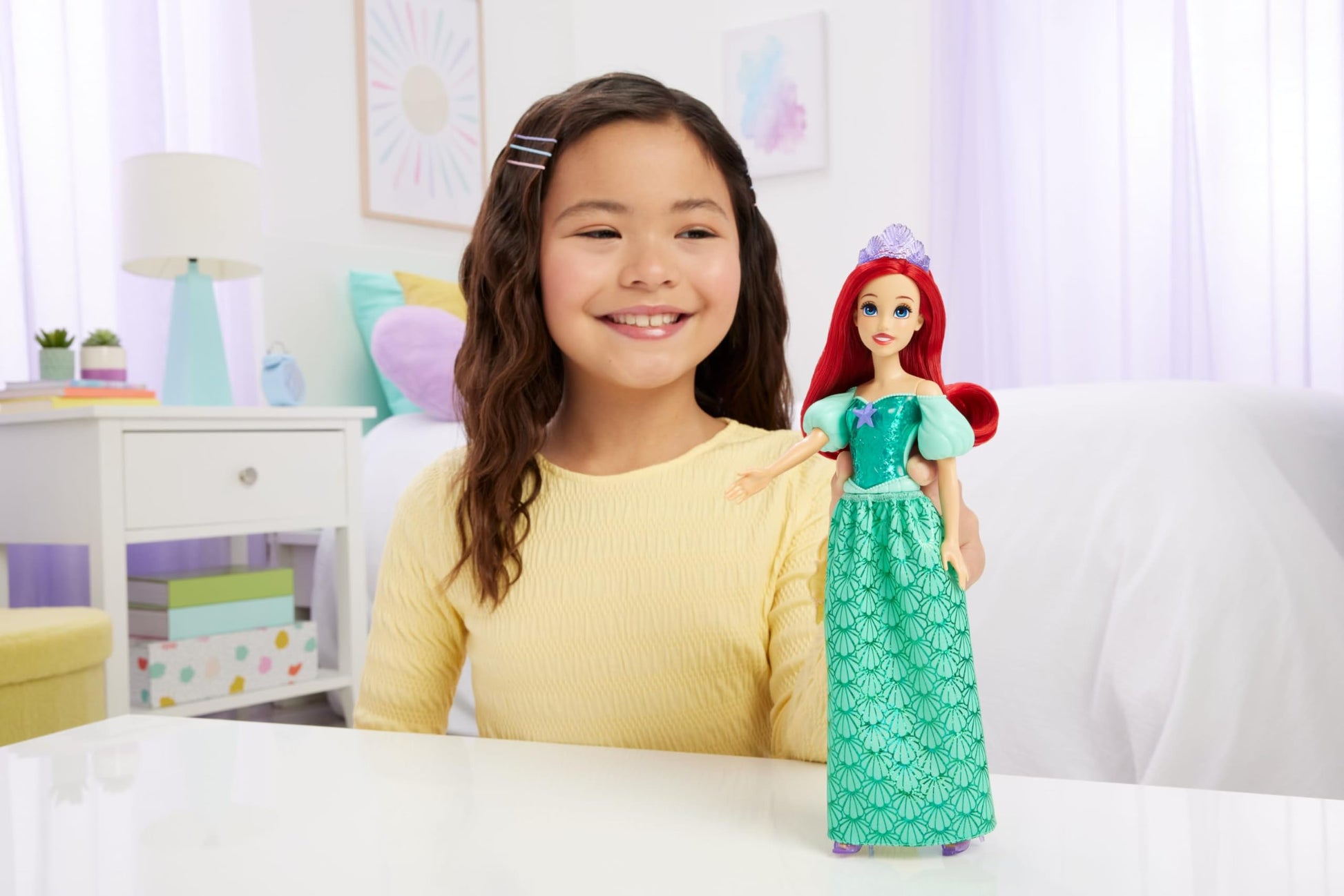 Mattel Disney Princess Ariel Doll in Sparkling Fashion with Removable Skirt, Tiara and Shoes, Posable & Collectible, Inspired by the Little Mermaid