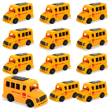 LSLYHTC 6Pcs School Bus Toys Bulk, Plastic Mini School Bus for Toddlers