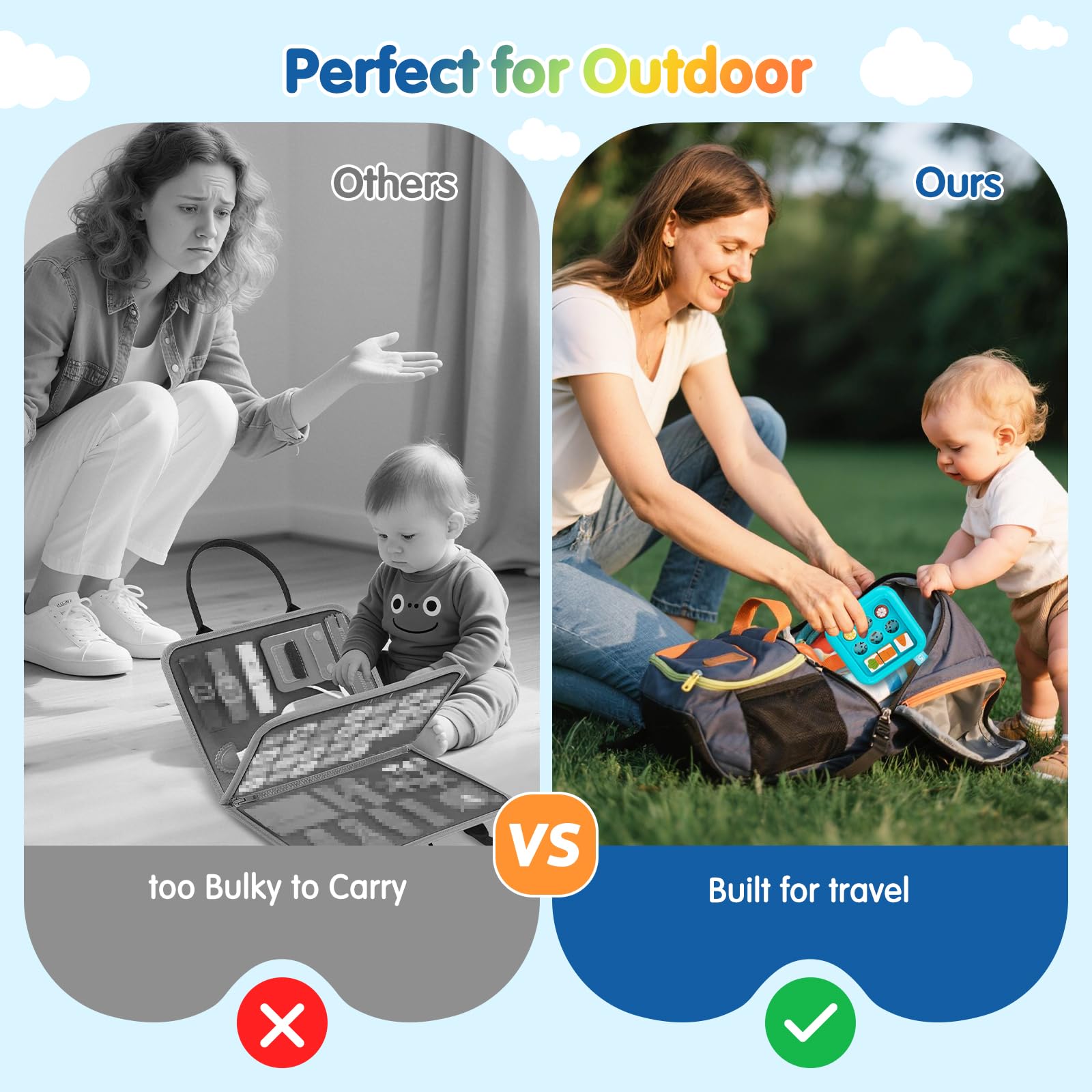 LMBMYYS Busy Board for 1 Year Old,Travel Toys for Toddlers 1-3,Montessori for 1 2 Year Old Boy Girl,Airplane Toys for Toddlers,Busy Board Cube Toy