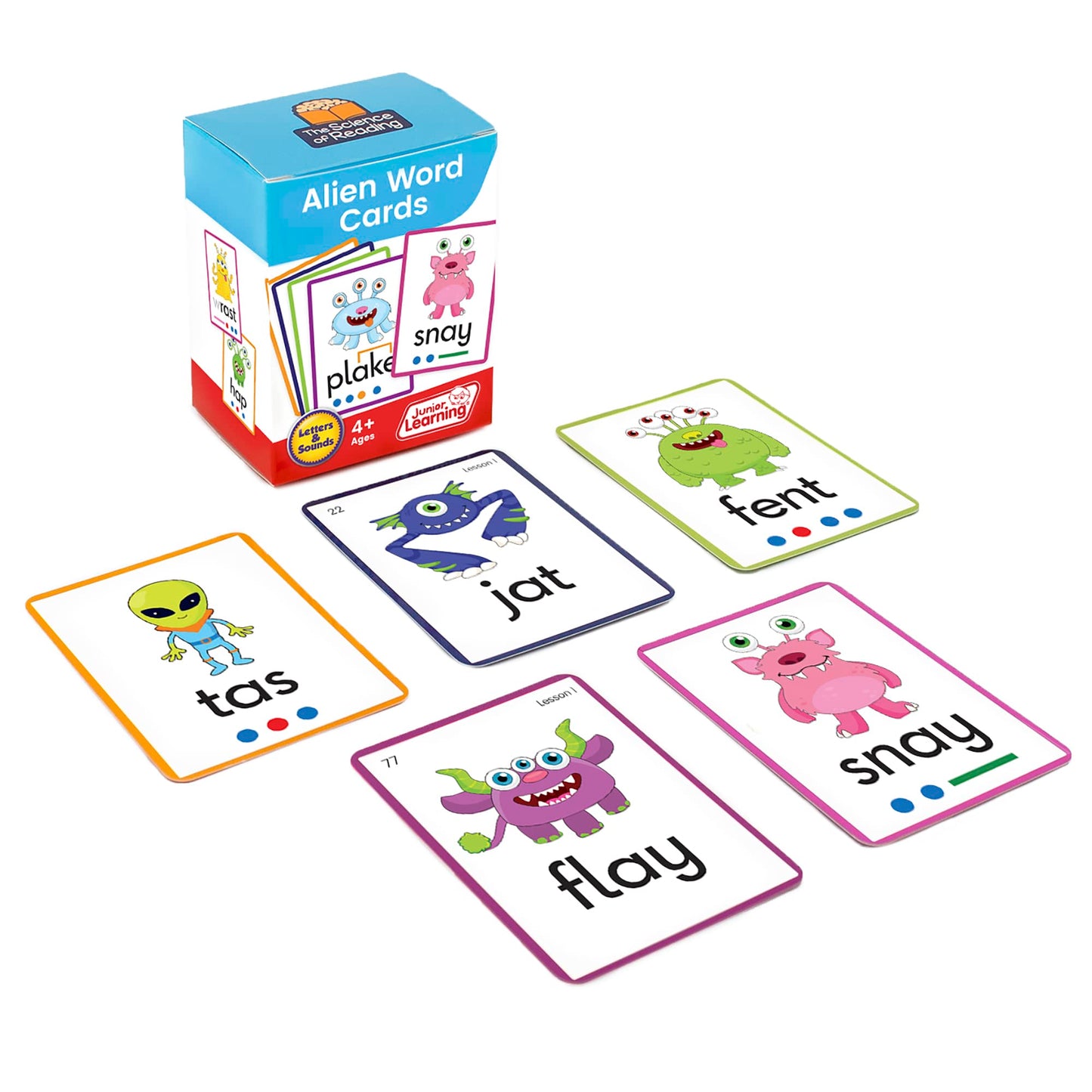 Alien Word Flashcards: Junior Learning, The Science of Reading Supplementary Resources, for Classroom or Home School use, for Ages 4+, Grade Pre-K