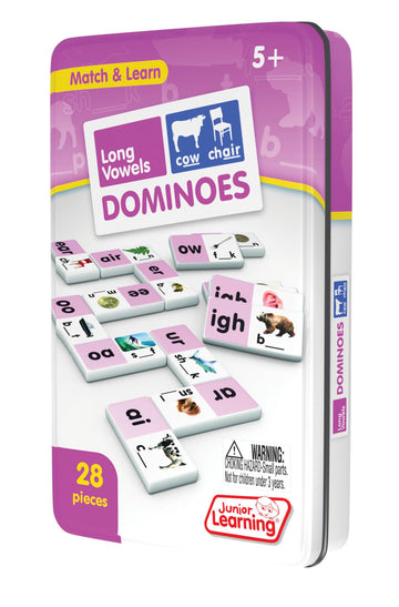 Junior Learning Long Vowel Dominoes Educational Action Games, Multi (JL495)