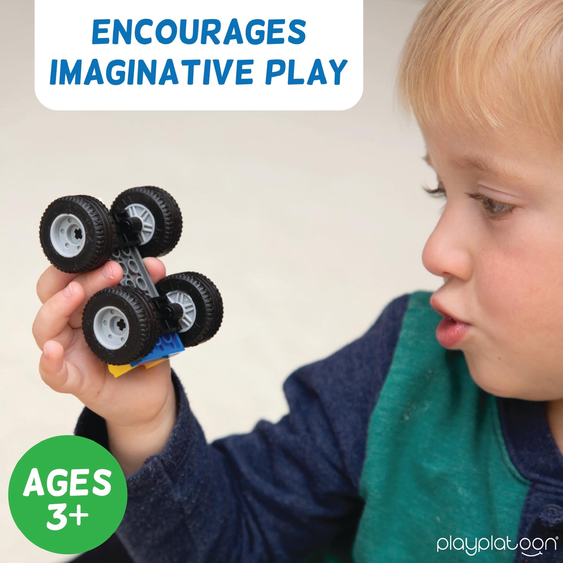 Play Platoon 400 Piece Wheels and Axles Sets, Building Bricks Car Parts & Pieces Kit - Car Building Set with Wheels, Axles & Windshields and Bonus