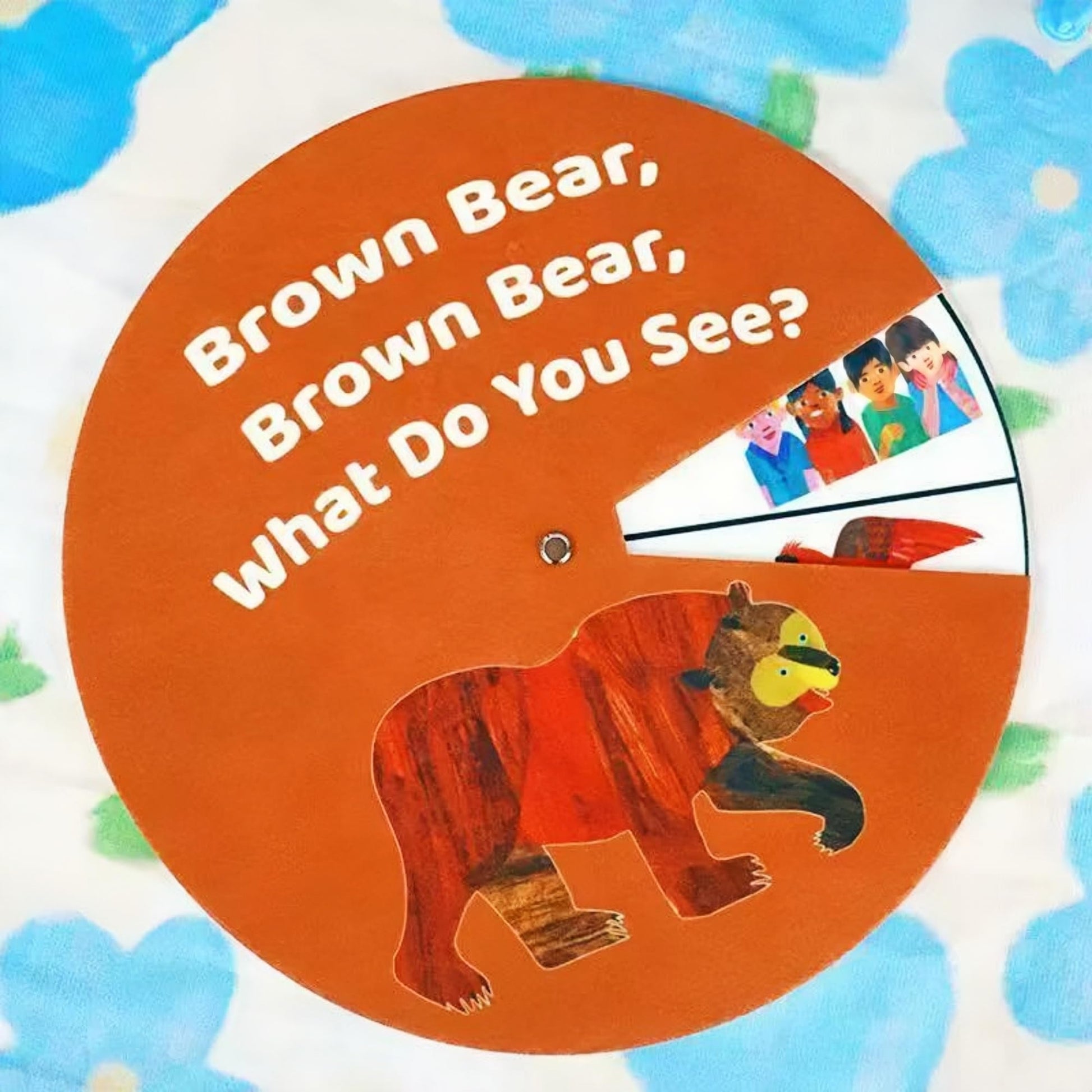 ShaoAngDuoMi Brown Bear Felt Story Wheel Toy - Montessori Early Learning Toy for Kids - Interactive Felt Story Board for Preschool Education