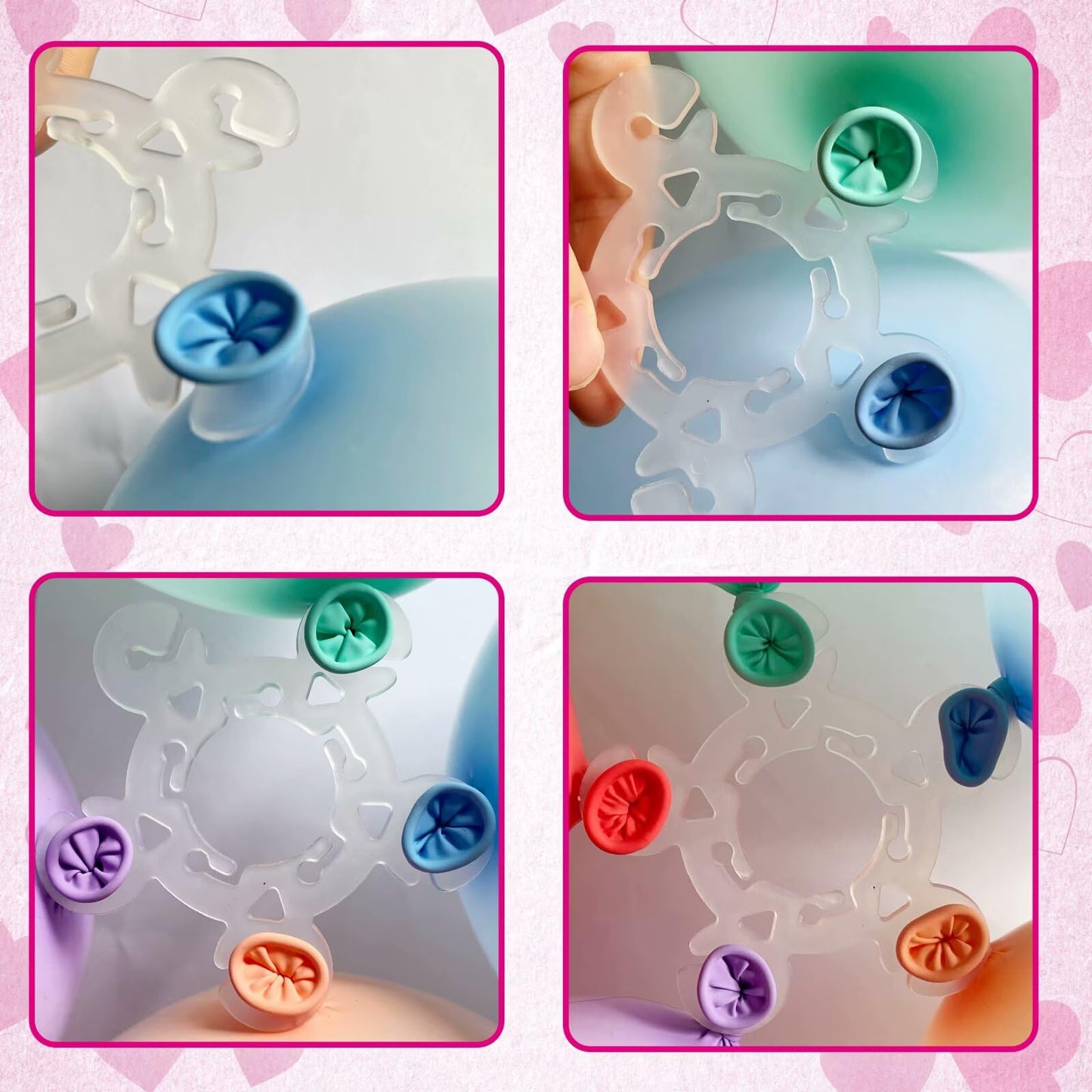 LTHYHJ 80 Balloon Clips and 100 Dots Glue Points and a Tie, Connector, for wedding, parties, etc. Arch tool