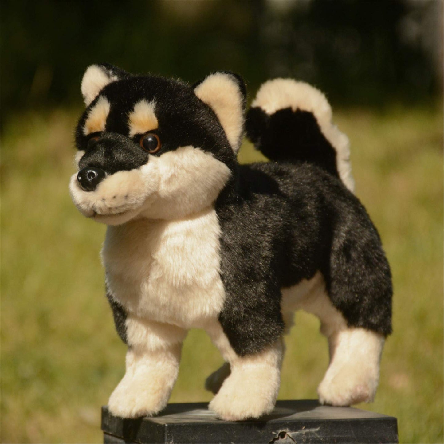 TAMMYFLYFLY Shiba Inu Plush Corgi Pillow Cute Dog Doll Stuffed Animal Plush Toy 12 Inches (Black)