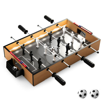 Goplus Foosball Table, 20 Inch Mini Soccer Game Table with LED Lights, 2 Footballs, Non-Slip Handle, Indoor Portable Table Top Football Table for Kids