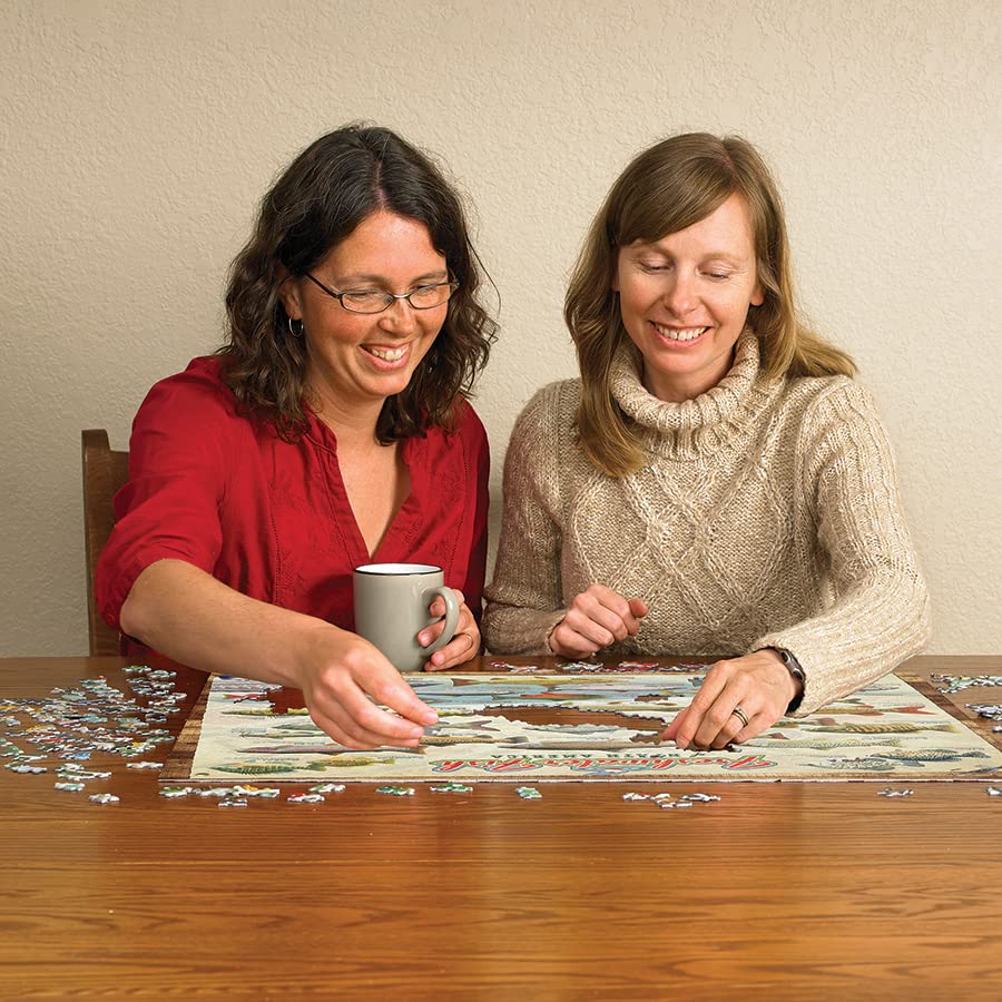 Cobble Hill 1000 Piece Puzzle - Freshwater Fish of North America - Sample Poster Included
